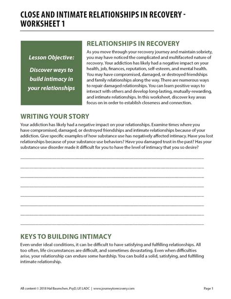 Having a healthy relationship with yourself will largely determine how much you enjoy your life. . Healthy relationships in recovery worksheets pdf